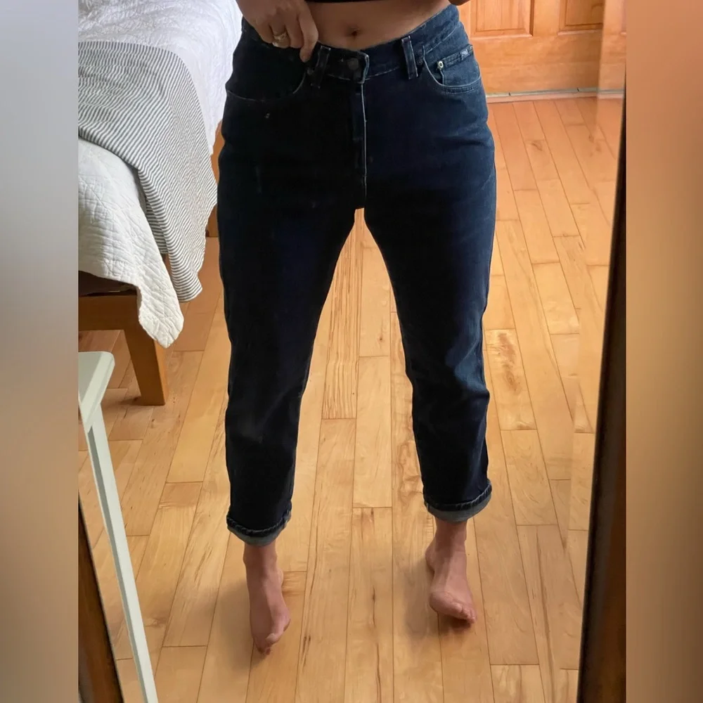 Vintage 90s Lee Dark Rinse High Rise Straight Leg Jeans Size 8S